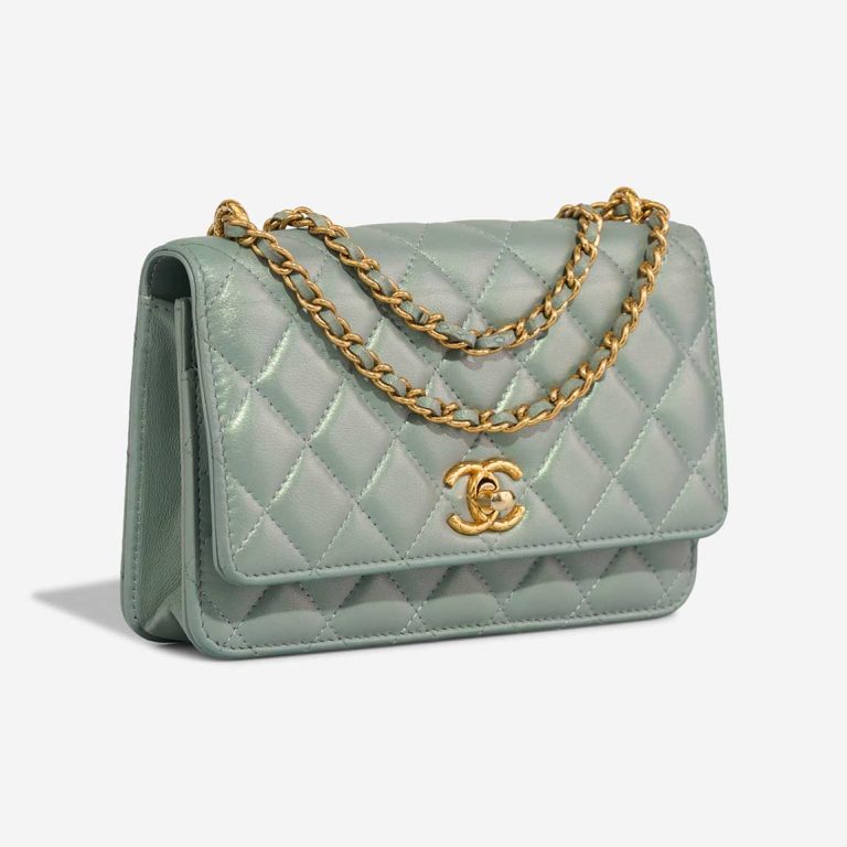 Chanel Trendy CC Wallet On Chain Lamb Iridescent / Water Green | Sell your designer bag