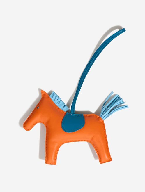 Hermès Rodeo GM Milo Lamb Feu / Bleu Aztec / Bleu Mykonos Front | Sell your designer bag