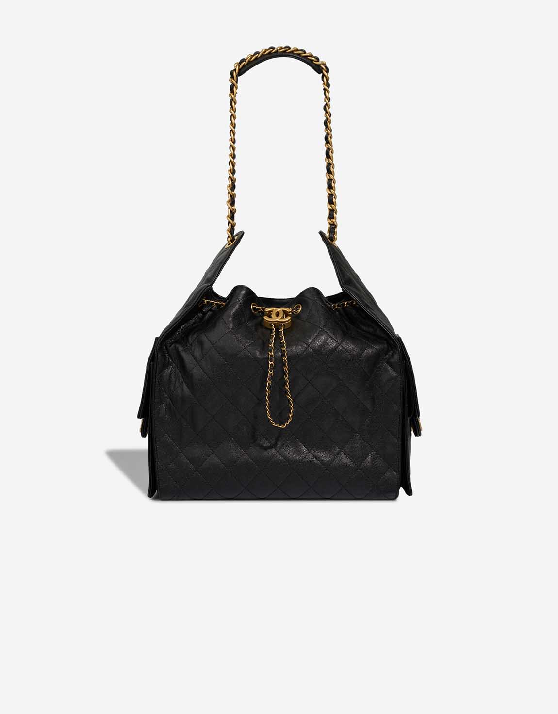 CHANEL 黒 レザー キルティング 手袋 CHANELシャネル/キルティングレザー手袋/黒/Aランク/82【中古