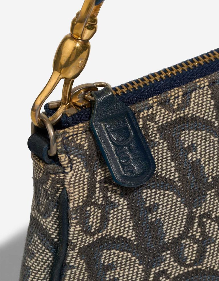 Dior Saddle Pochette Oblique Jacquard Blue Front | Sell your designer bag