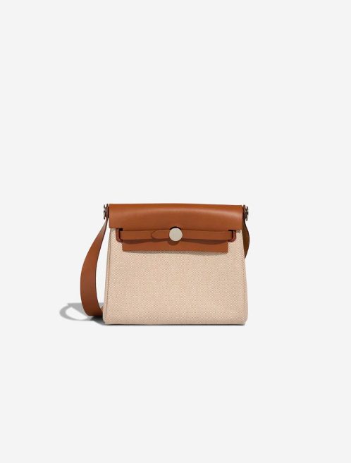 Hermès Herbag Mini Toile / Vache Hunter Écru / Beige / Fauve Front | Sell your designer bag