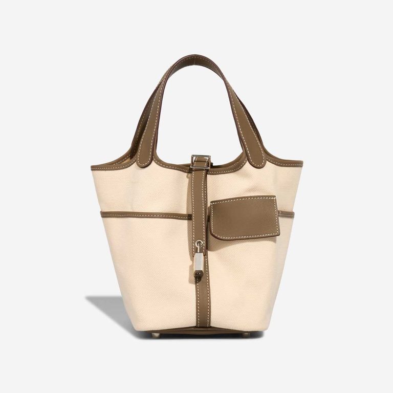 Hermès Picotin 18 Toile Goeland / Swift Nata / Étoupe Front | Sell your designer bag