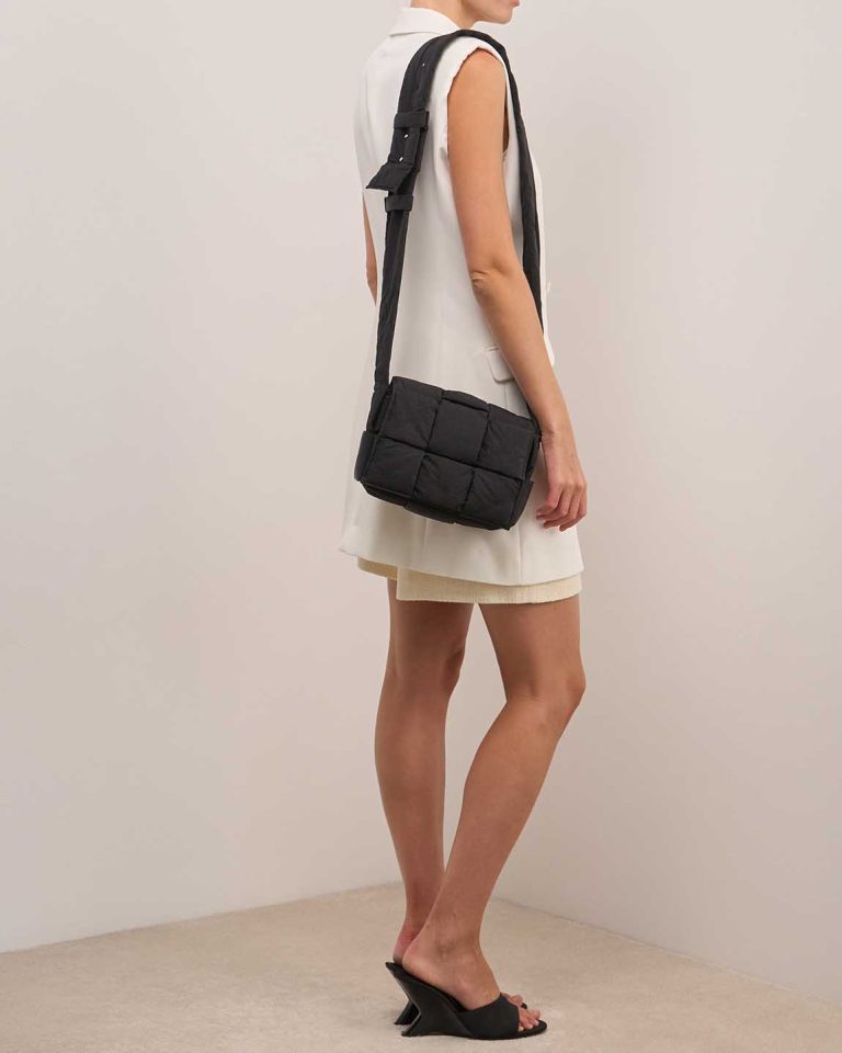 Bottega Veneta Tech Cassette Nylon Black Front | Sell your designer bag