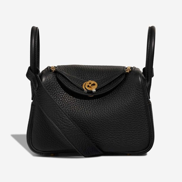 Hermès Lindy Mini Clémence Black Front | Sell your designer bag