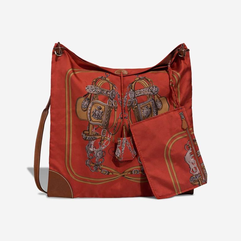 Hermès Silky City 41 Silk / Swift Red / Multicolour / Gold Front | Sell your designer bag