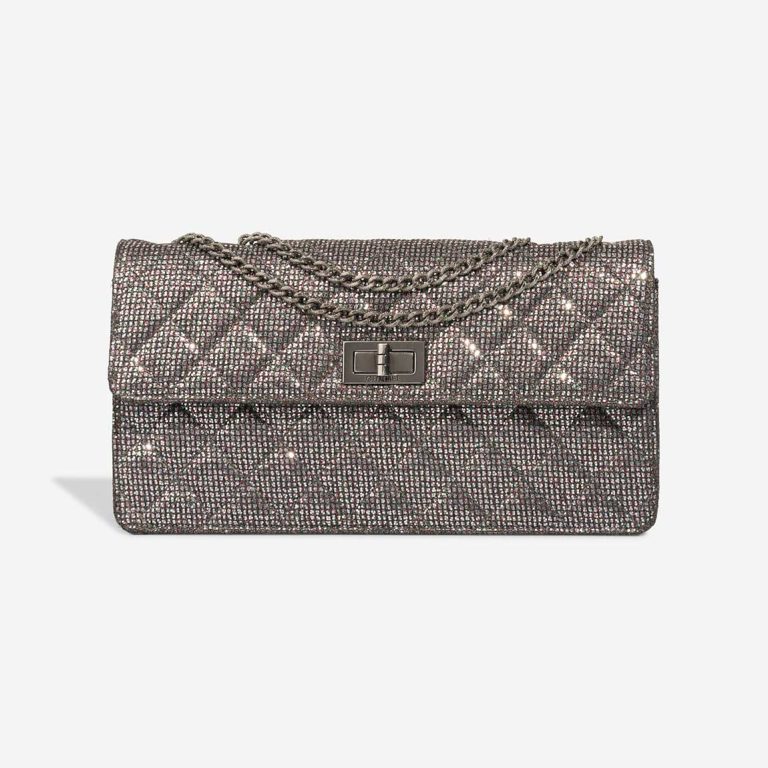 Chanel 2.55 Reissue 226 Fabric Metallic Grey Front | Sell your designer bag