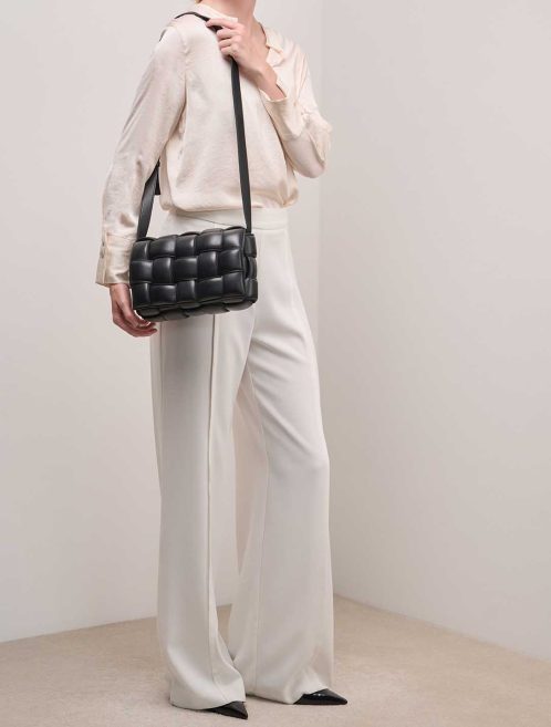 Bottega Veneta Cassette Lamb Black on Model | Sell your designer bag