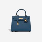 Hermès Kelly 25 Epsom Deep Blue Front | Sell your designer bag