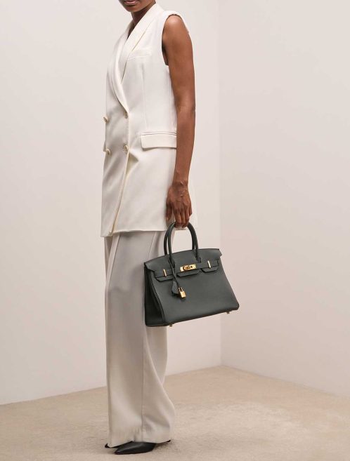 Hermès Birkin 30 Togo Vert Mangrove on Model | Sell your designer bag