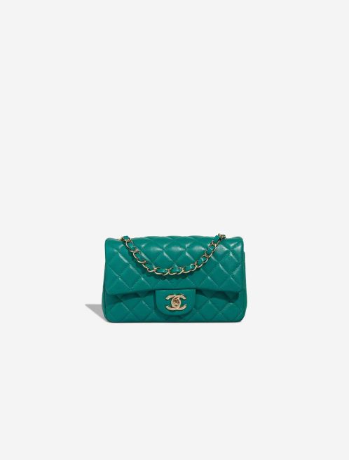 Chanel Timeless Mini Rectangular Lamb Turquoise Front | Sell your designer bag