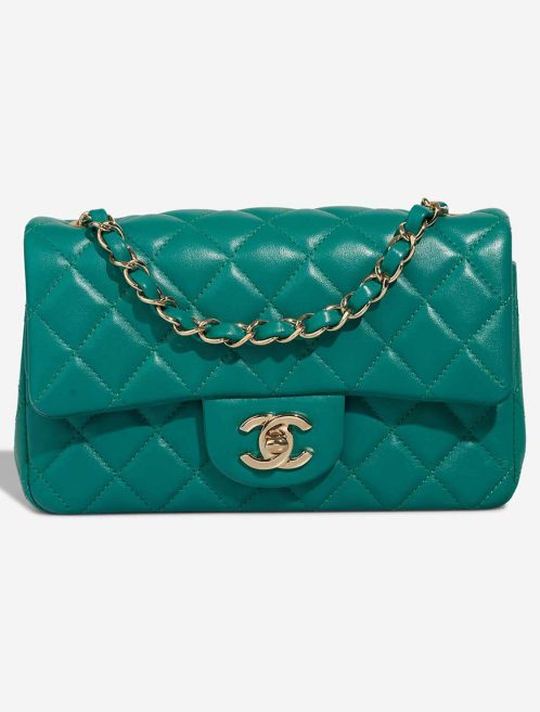 Chanel Timeless Mini Rectangular Lamb Turquoise Front | Sell your designer bag