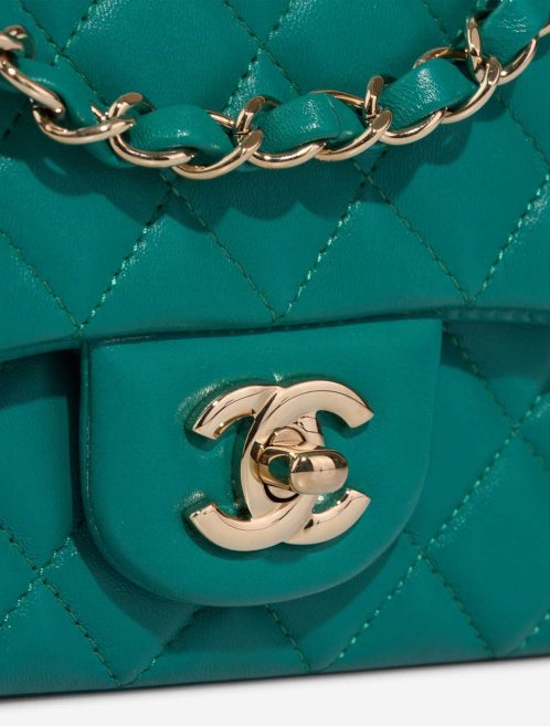 Chanel Timeless Mini Rectangular Lamb Turquoise Closing System | Sell your designer bag