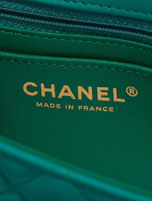 Chanel Timeless Mini Rectangular Lamb Turquoise Logo | Sell your designer bag