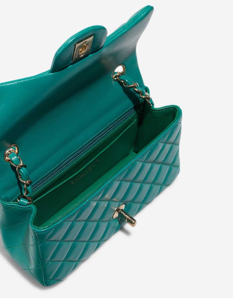 Chanel Timeless Mini Rectangular Lamb Turquoise Inside | Sell your designer bag