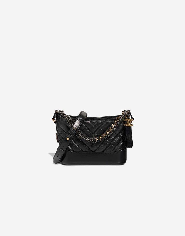 Chanel Gabrielle Small Lamb Black Front | Sell your designer bag