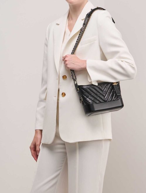 Chanel Gabrielle Small Lamb Black on Model | Sell your designer bag