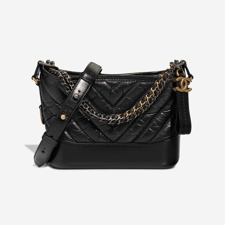 Chanel Gabrielle Small Lamb Black Front | Sell your designer bag
