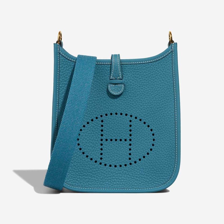 Hermès Evelyne 16 Taurillon Clémence New Bleu Jean Front | Sell your designer bag