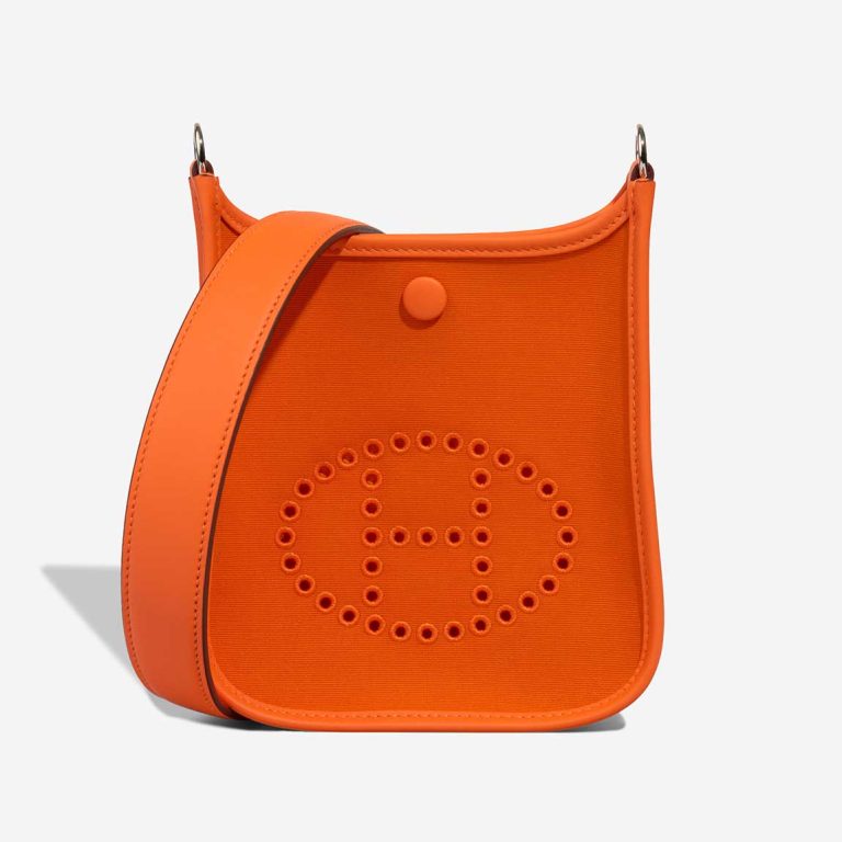 Hermès Néo Evelyne 16 Canvas / Swift Feu / Jaune d'Or Front | Sell your designer bag