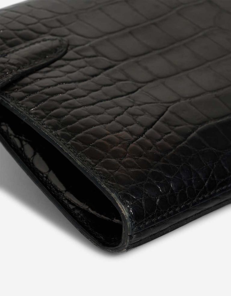 Hermès Kelly Long Wallet Alligator Mississippi Black Signs of wear | Sell your designer bag