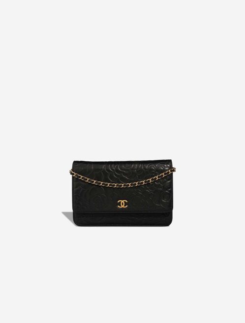 Chanel Wallet On Chain Camellia Lamb Black Front | Sell your designer bag