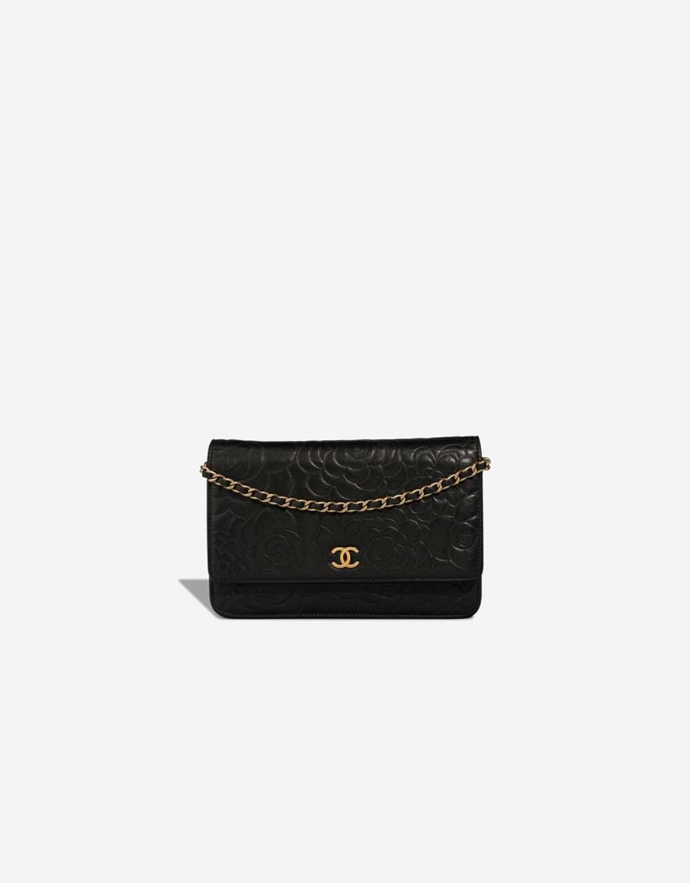 Chanel Wallet On Chain Camellia Lamb Black Front | Sell your designer bag