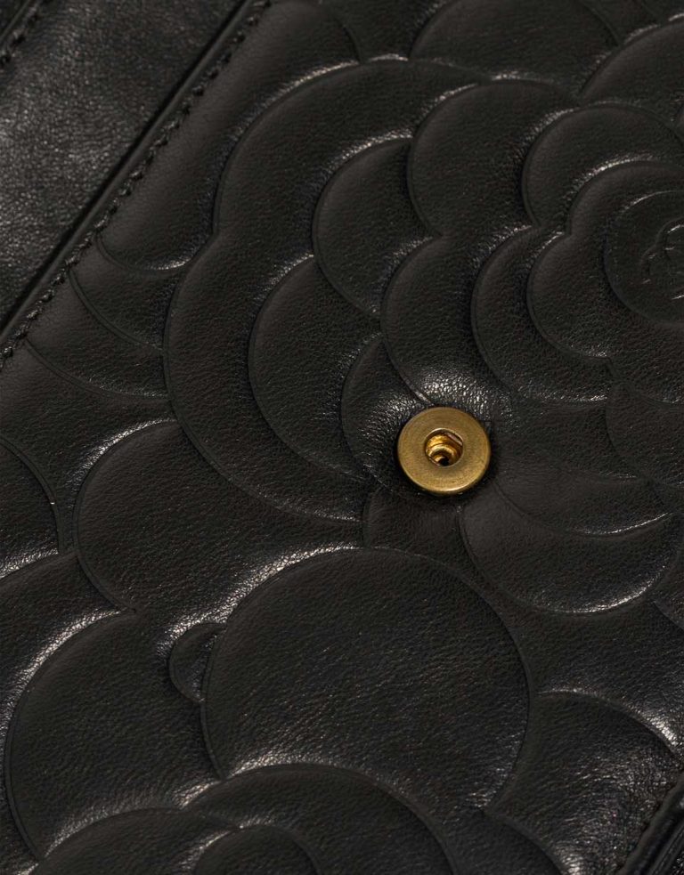 Chanel Wallet On Chain Camellia Lamb Black Signs of wear | Sell your designer bag