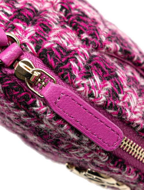 Chanel Clutch with Chain Tweed Pink / Purple Closing System | Sell your designer bag