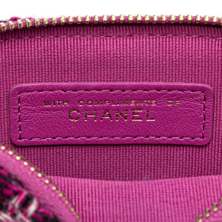 Chanel Clutch with Chain Tweed Pink / Purple Logo | Sell your designer bag