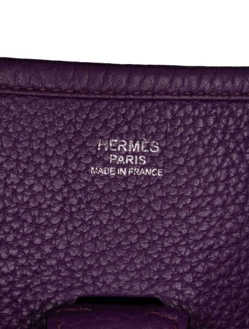 Hermès Evelyne 33 Taurillon Clémence Ultraviolet Logo | Sell your designer bag