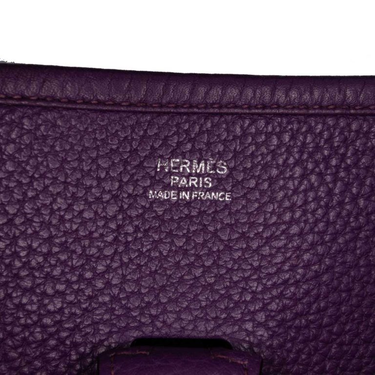 Hermès Evelyne 33 Taurillon Clémence Ultraviolet Logo | Sell your designer bag
