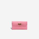 Hermès Kelly Long Wallet Chèvre Mysore Rose Confetti Front | Sell your designer bag