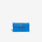 Hermès Kelly Long Wallet Chèvre Mysore Bleu Zanzibar Front | Sell your designer bag