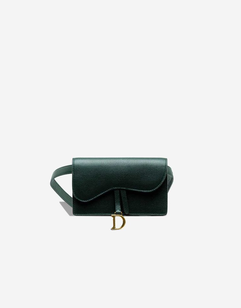 Dior Saddle Belt Bag Calf Dark Green Front | Sell your designer bag
