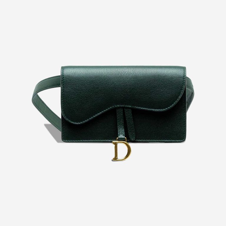Dior Saddle Belt Bag Calf Dark Green Front | Sell your designer bag