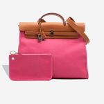 Hermès Herbag 39 Toile / Vache Hunter Sable Naturel / Rose Tyrien Front | Sell your designer bag