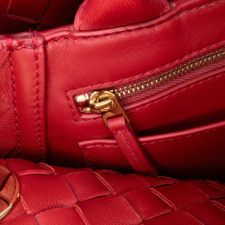 Bottega Veneta Andiamo East-West Lamb Red Signs of wear | Sell your designer bag