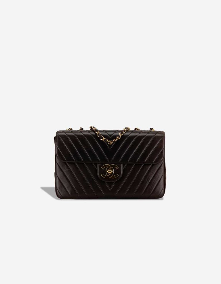 Chanel Timeless Chevron Maxi Lamb Black Front | Sell your designer bag