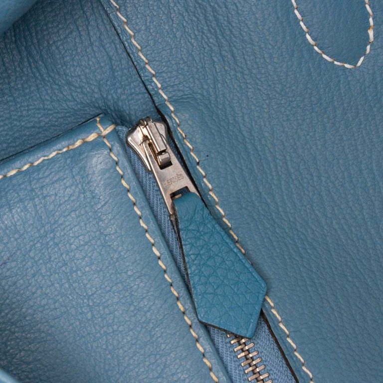 Hermès Birkin 40 Togo Bleu Izmir Signs of wear | Sell your designer bag