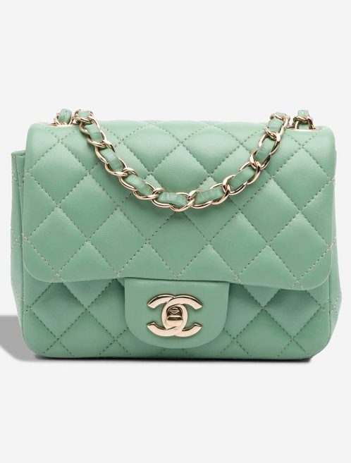 Chanel Timeless Mini Square Lamb Mint Front | Sell your designer bag