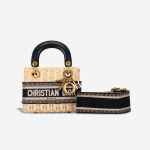 Dior Lady Mini Wicker / Oblique Jacquard / Lamb Dark Blue Front | Sell your designer bag