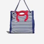Chanel Shopper Canvas Blue / White / Red Front | Sell your designer bag