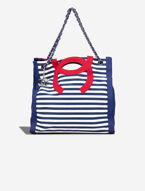 Chanel Shopper Canvas Blue / White / Red Front | Sell your designer bag