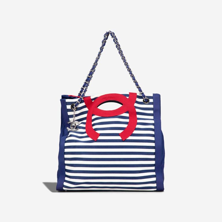Chanel Shopper Canvas Blue / White / Red Front | Sell your designer bag