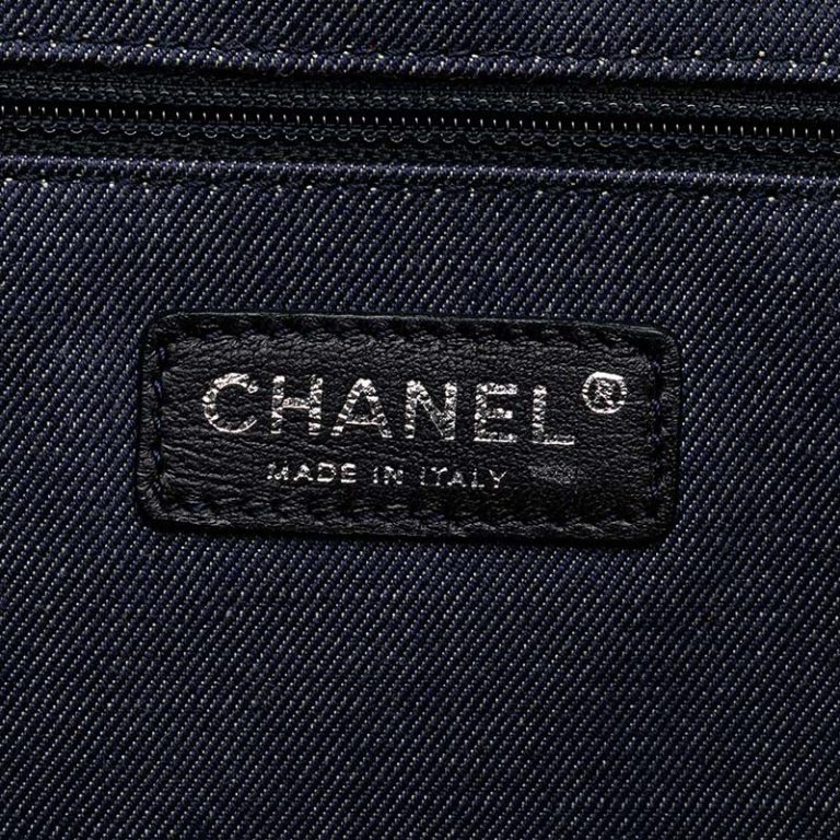 Chanel Shopper Canvas Blue / White / Red Logo | Sell your designer bag
