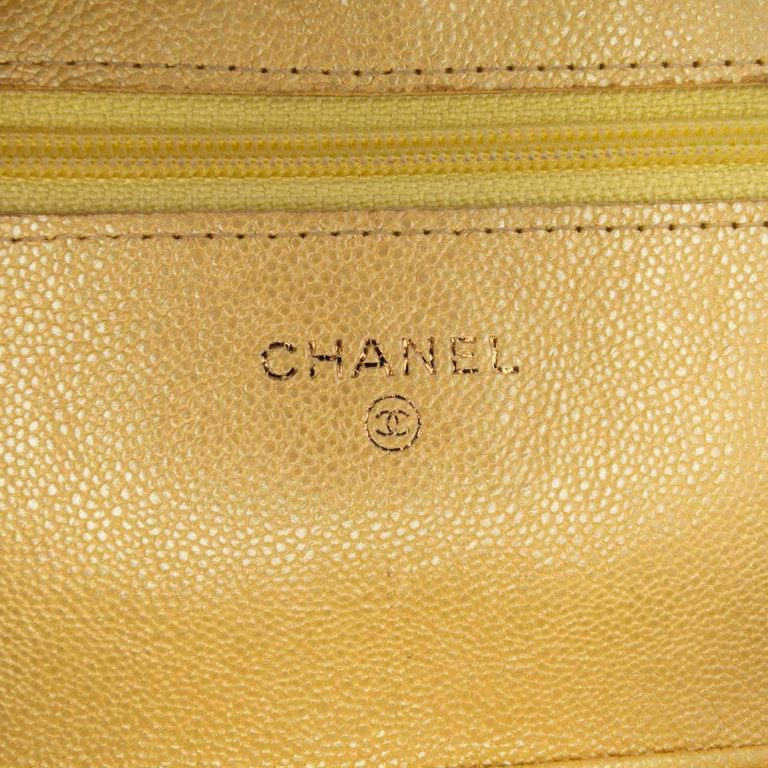 Chanel Timeless Wallet Caviar Yellow Logo | Sell your designer bag