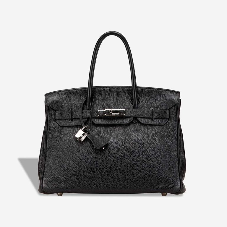 Hermès Birkin 30 Clémence Black Front | Sell your designer bag