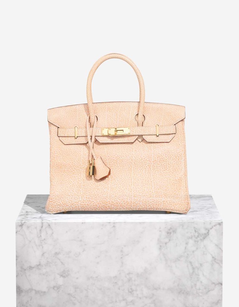 Hermès Birkin 30 Buffalo Dalmatian Orange H / White Front | Sell your designer bag