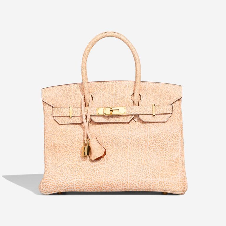 Hermès Birkin 30 Buffalo Dalmatian Orange H / White Front | Sell your designer bag