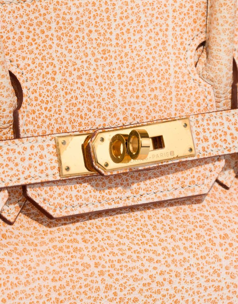 Hermès Birkin 30 Buffalo Dalmatian Orange H / White Closing System | Sell your designer bag